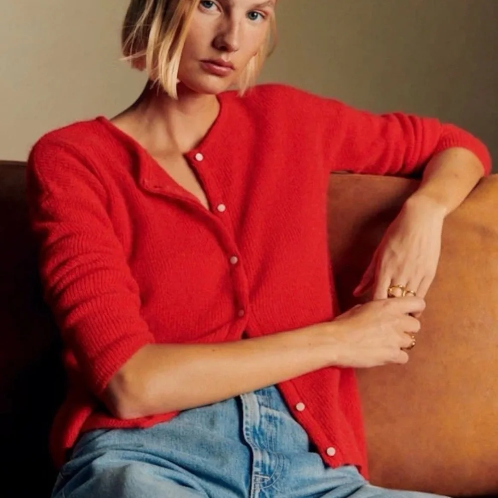 NWT Sezane Gaspard Cardigan Sweater in Red Size XS - Picture 10 of 13